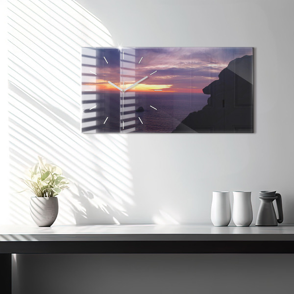 Horizontale Uhr mit motiv Stein-Kopf