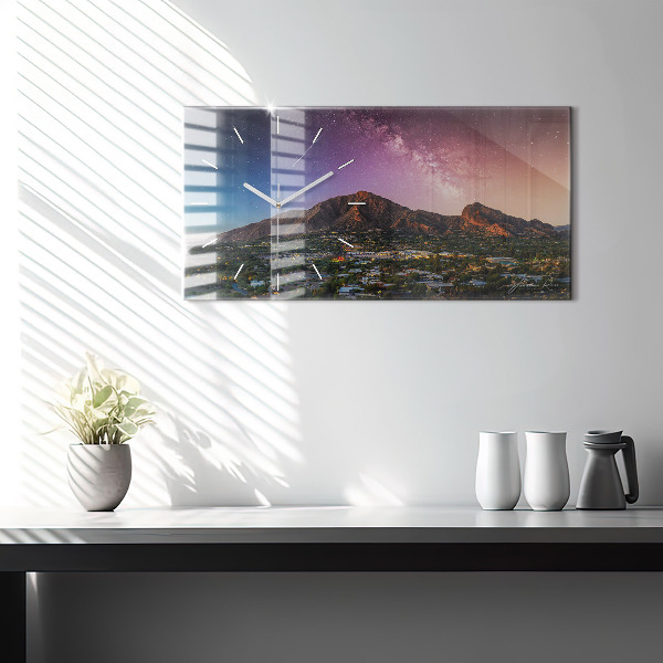 Horizontale Uhr mit motiv Berglandschaft