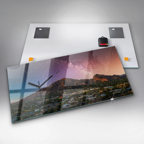 Horizontale Uhr mit motiv Berglandschaft