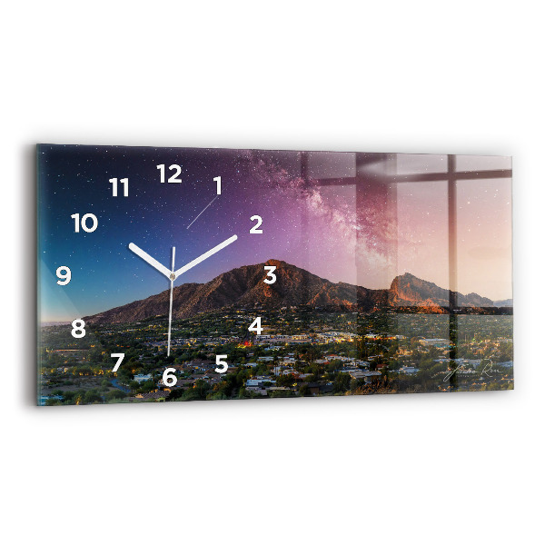 Horizontale Uhr mit motiv Berglandschaft
