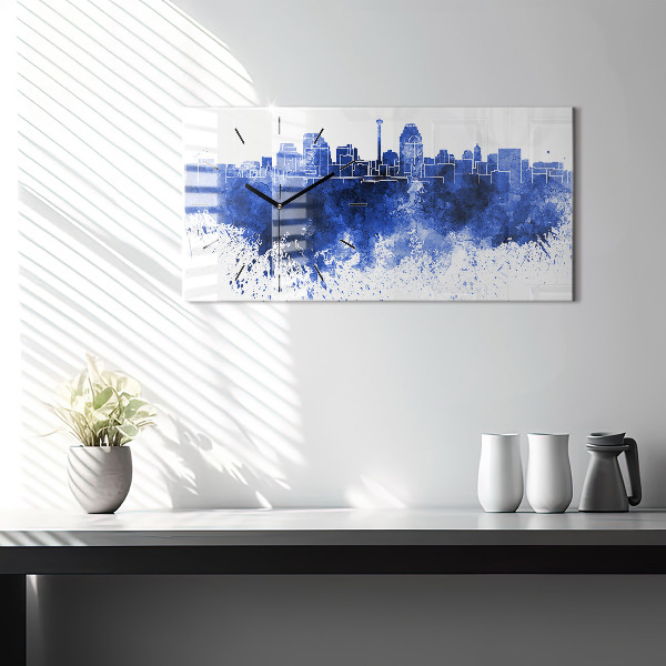 Horizontale Uhr San Antonio Aquarell