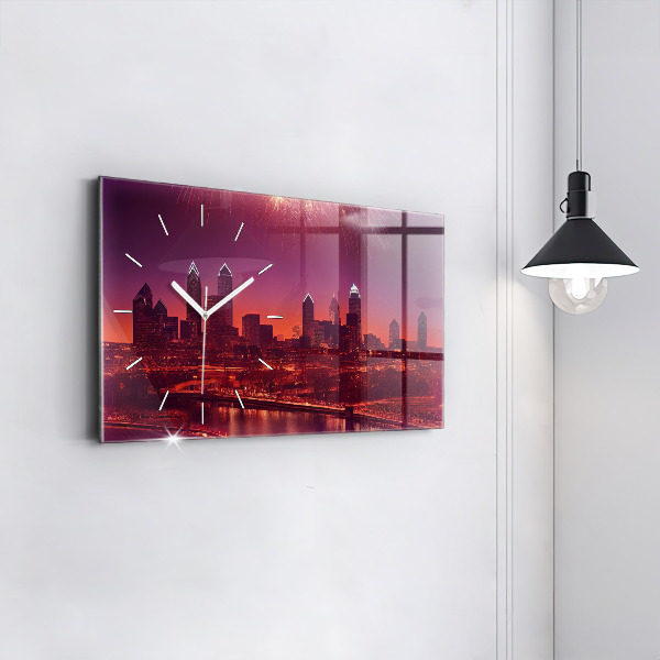 Horizontale Uhr Stadt bei Nacht in Philadelphia