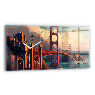 Horizontale Uhr mit motiv Brücke von San Francisco