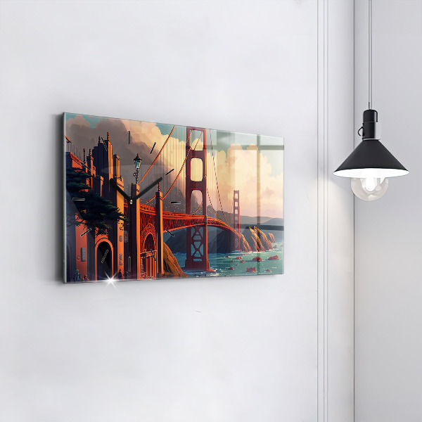 Horizontale Uhr mit motiv Brücke von San Francisco
