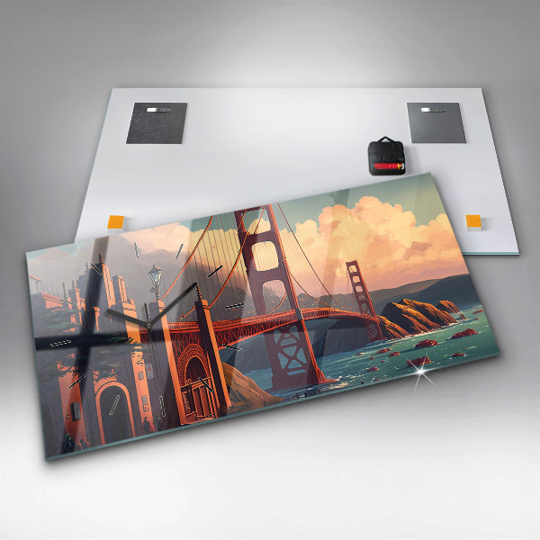 Horizontale Uhr mit motiv Brücke von San Francisco