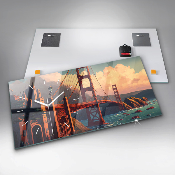 Horizontale Uhr mit motiv Brücke von San Francisco