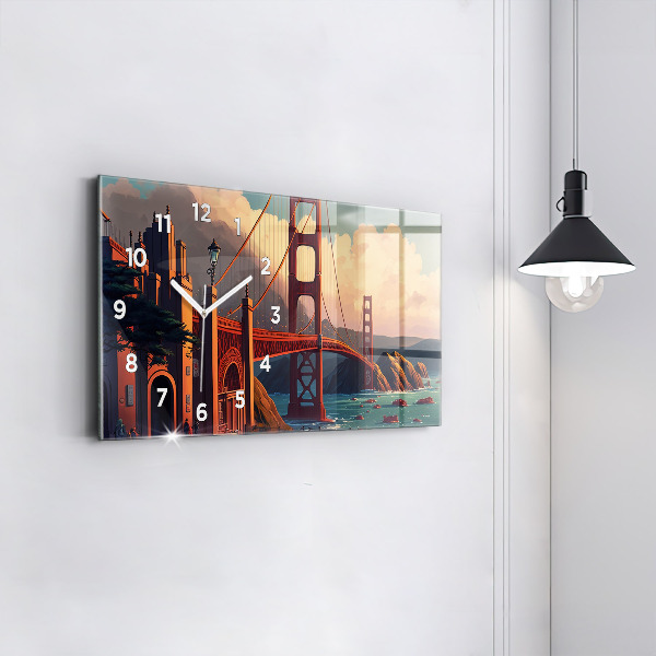 Horizontale Uhr mit motiv Brücke von San Francisco