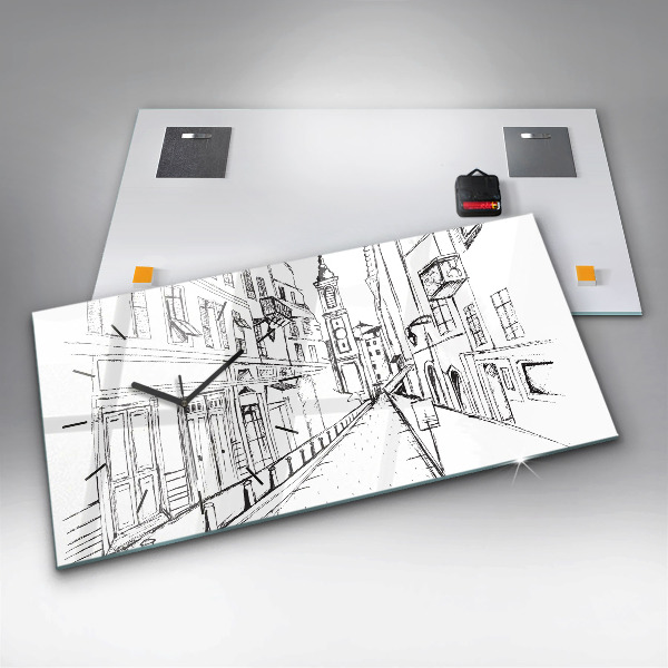 Horizontale Uhr Stadtzeichnung Provence