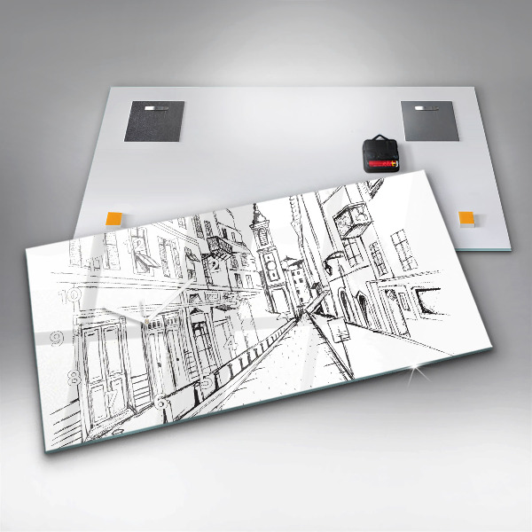 Horizontale Uhr Stadtzeichnung Provence