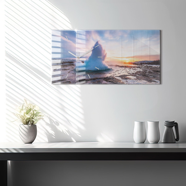 Horizontale Uhr Geysir auf der Insel Island