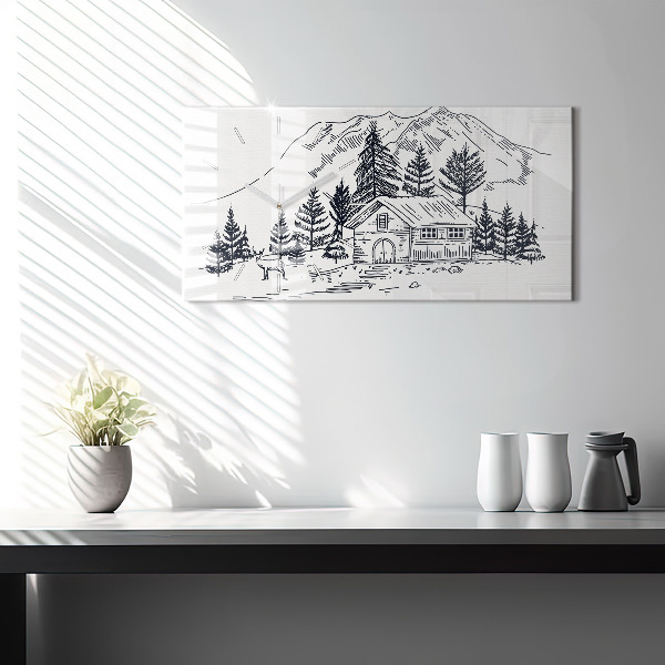 Horizontale Uhr Cartoon-Stadt