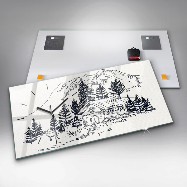 Horizontale Uhr Cartoon-Stadt