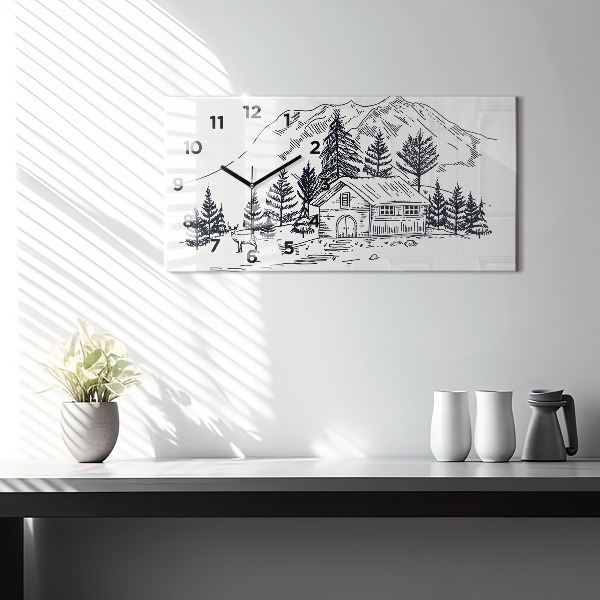 Horizontale Uhr Cartoon-Stadt