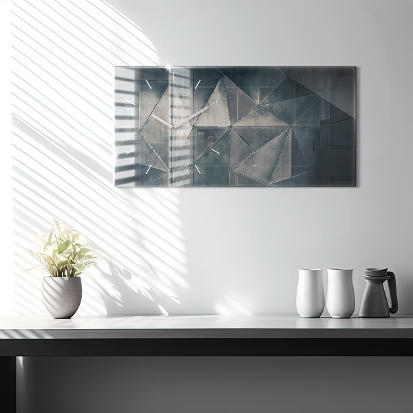 Horizontale Uhr mit motiv Metall abstrakte Dreiecke