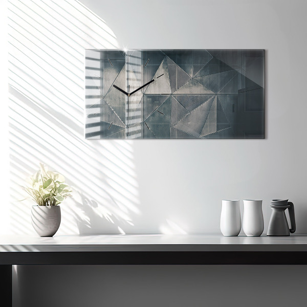 Horizontale Uhr mit motiv Metall abstrakte Dreiecke
