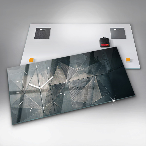 Horizontale Uhr mit motiv Metall abstrakte Dreiecke