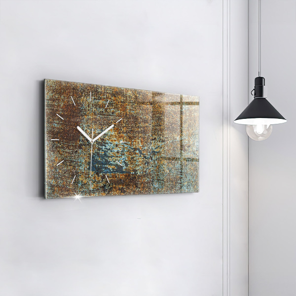 Horizontale Uhr mit motiv Textur von altem Metall