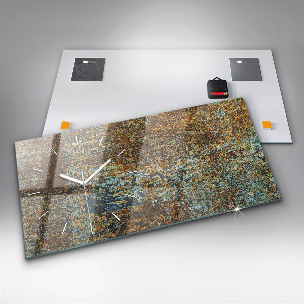 Horizontale Uhr mit motiv Textur von altem Metall