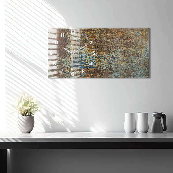 Horizontale Uhr mit motiv Textur von altem Metall