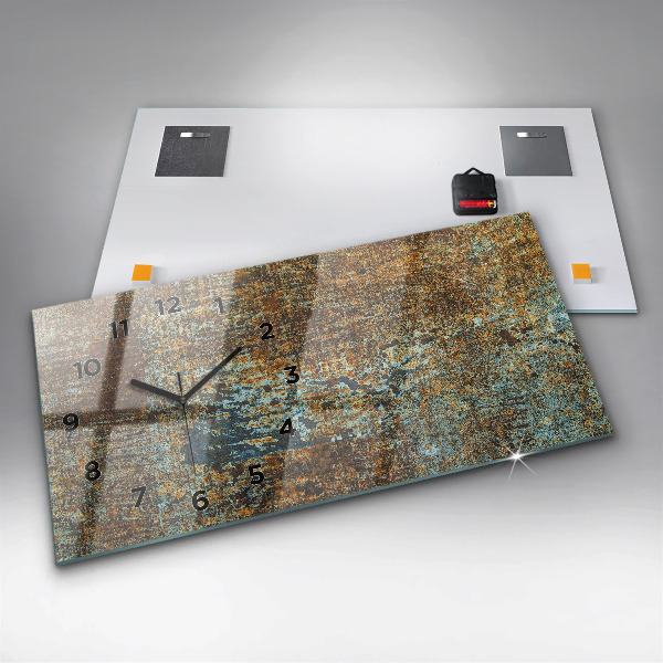 Horizontale Uhr mit motiv Textur von altem Metall