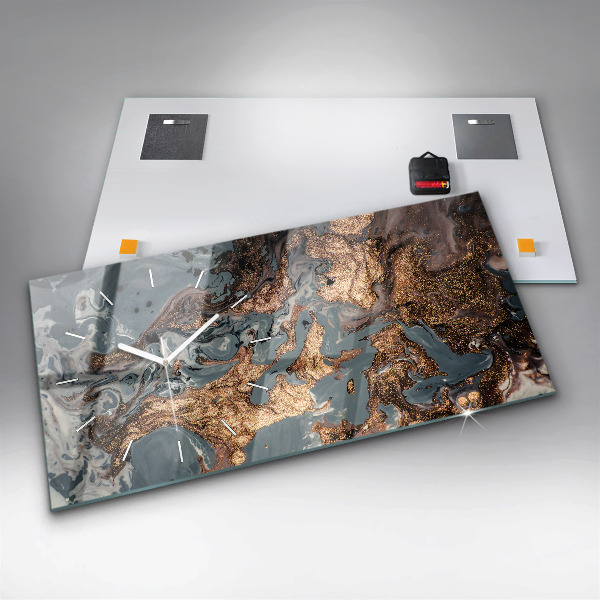 Horizontale Uhr Marmorkunst abstrakt