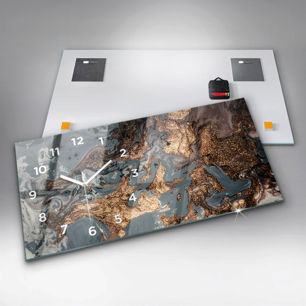 Horizontale Uhr Marmorkunst abstrakt