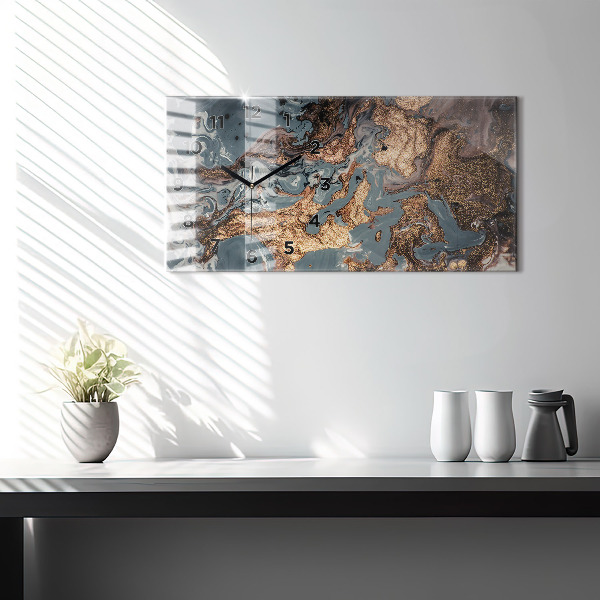 Horizontale Uhr Marmorkunst abstrakt