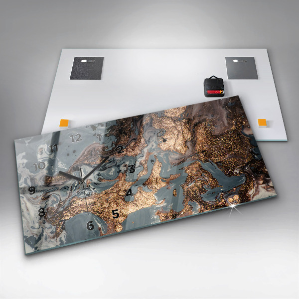 Horizontale Uhr Marmorkunst abstrakt