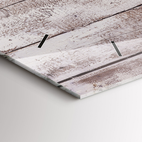 Horizontale Uhr mit motiv Helle Holzbretter