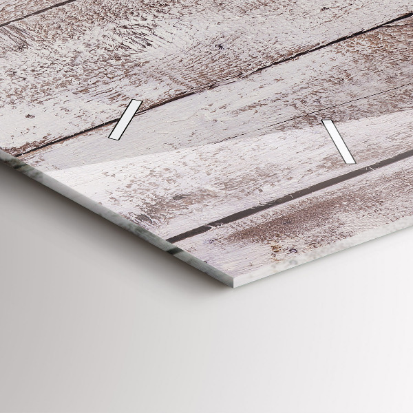 Horizontale Uhr mit motiv Helle Holzbretter