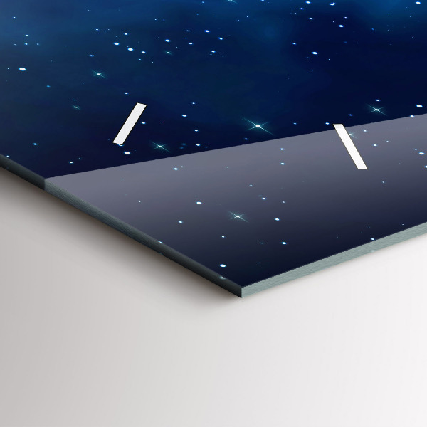 Horizontale Uhr Dunkler Sternenhimmel