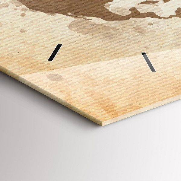 Horizontale Uhr mit motiv Gemalte Weltkarte