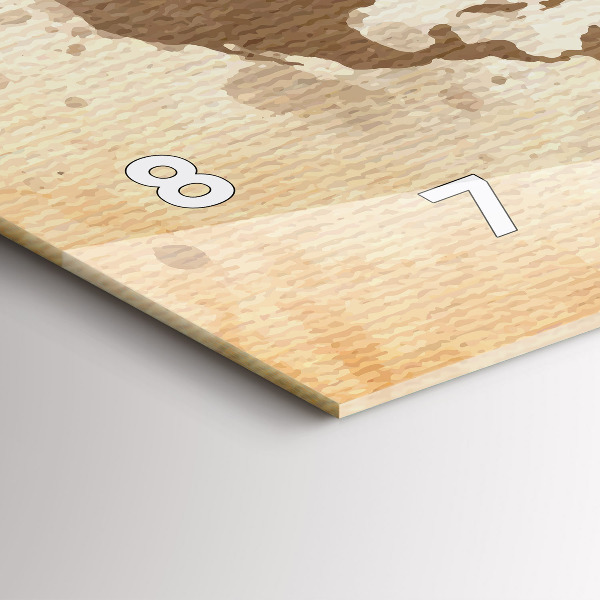 Horizontale Uhr mit motiv Gemalte Weltkarte