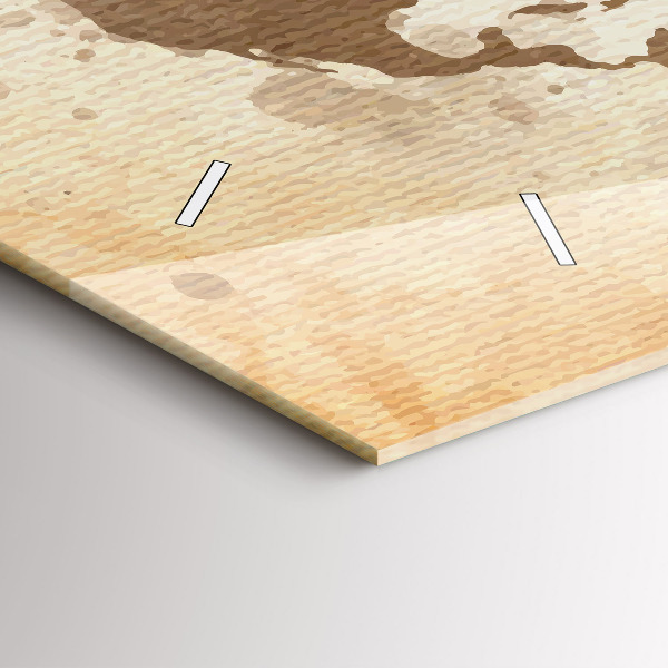 Horizontale Uhr mit motiv Gemalte Weltkarte