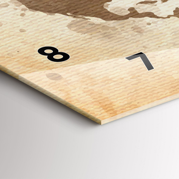 Horizontale Uhr mit motiv Gemalte Weltkarte