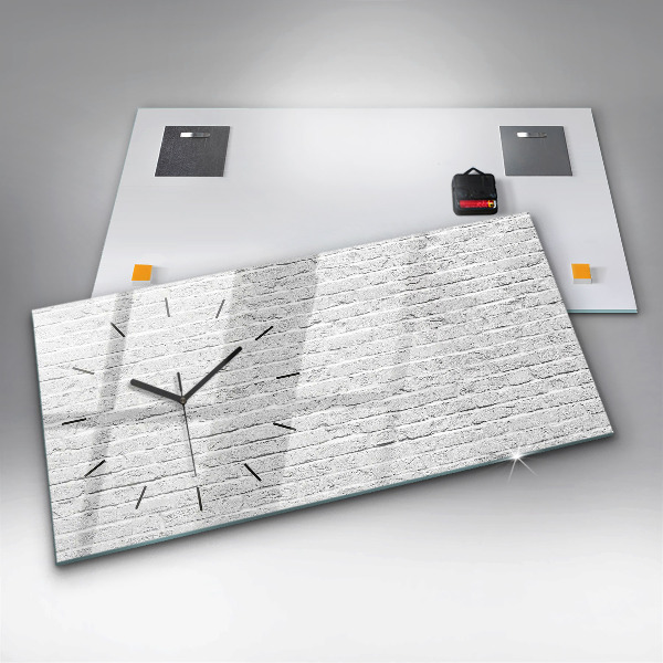 Horizontale Uhr mit motiv Backsteinmauer