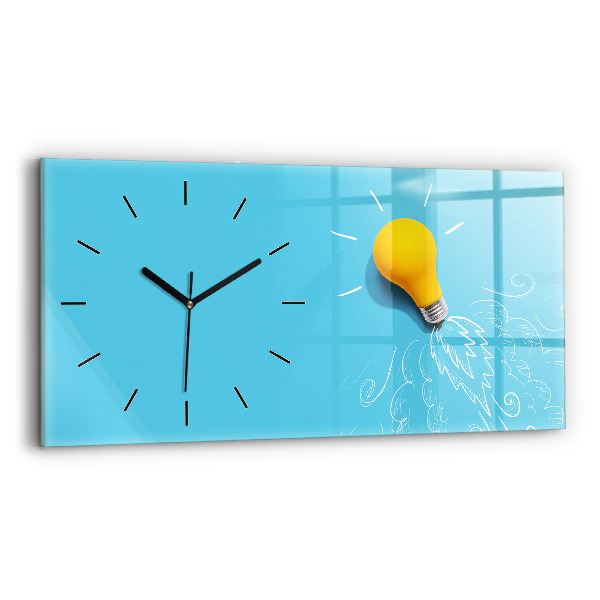 Horizontale Uhr mit motiv Glühbirne Zeichnung