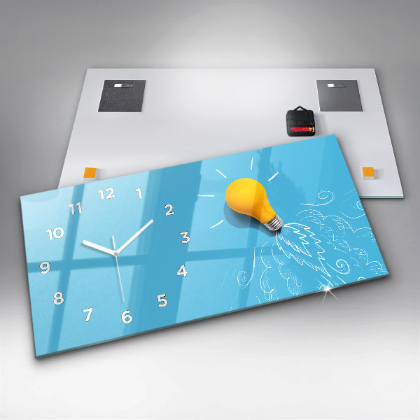 Horizontale Uhr mit motiv Glühbirne Zeichnung