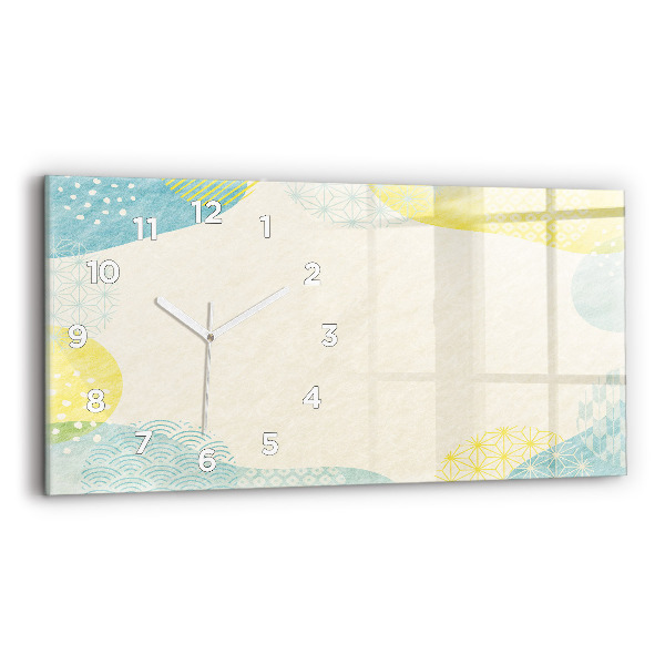 Horizontale Uhr Gemusterter Rahmen