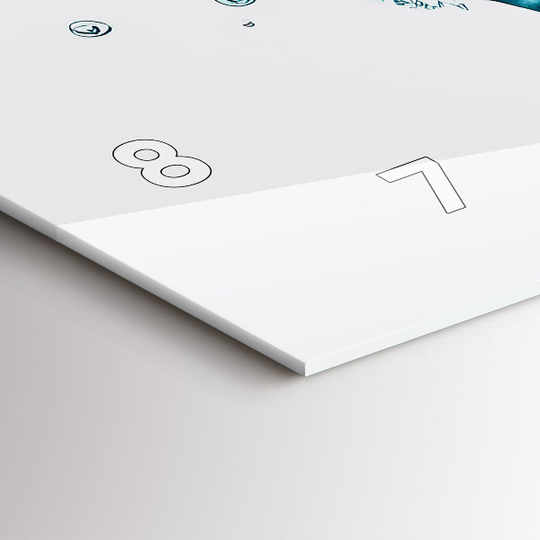 Horizontale Uhr Aquarellierte Weltkarte