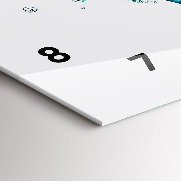 Horizontale Uhr Aquarellierte Weltkarte