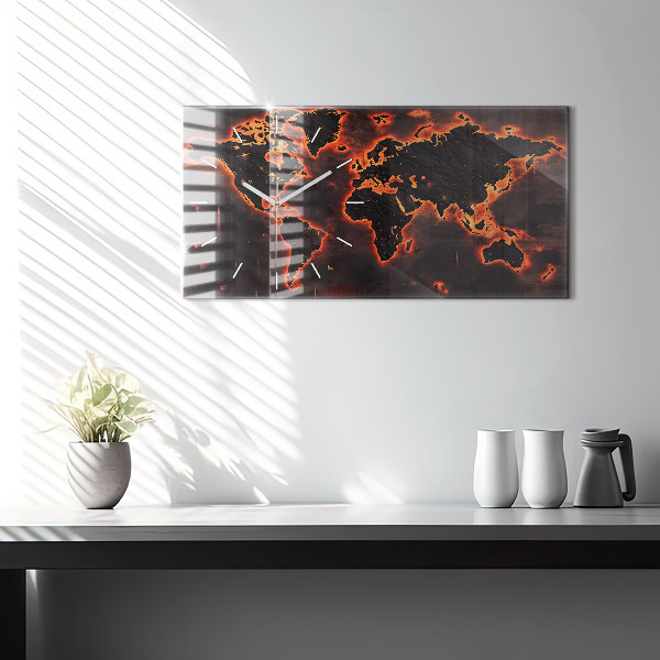 Horizontale Uhr mit motiv Weltkarte