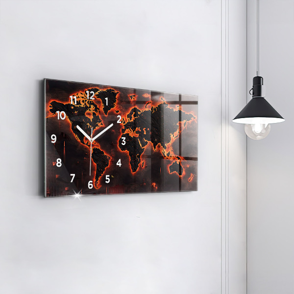 Horizontale Uhr mit motiv Weltkarte