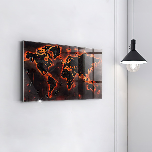 Horizontale Uhr mit motiv Weltkarte