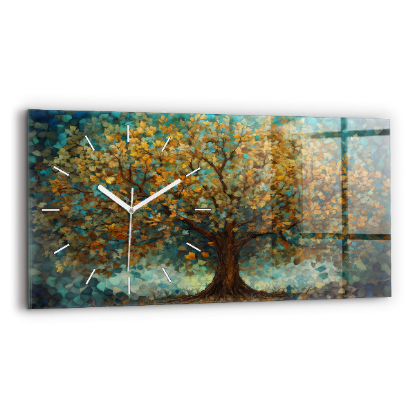 Horizontale Uhr mit motiv Mosaik-Baum
