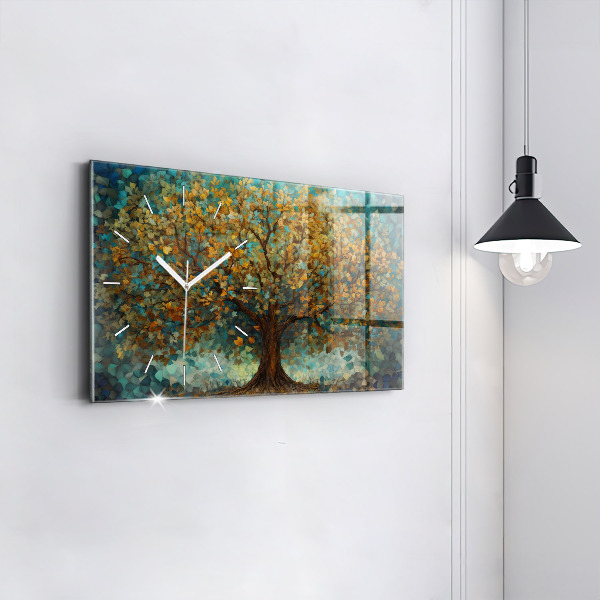 Horizontale Uhr mit motiv Mosaik-Baum