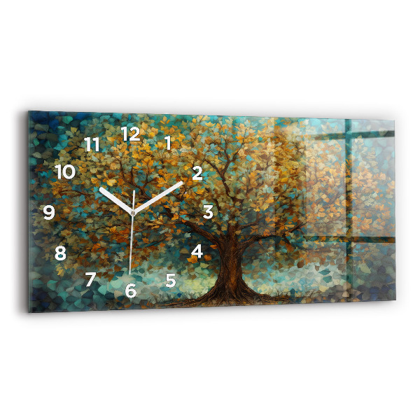 Horizontale Uhr mit motiv Mosaik-Baum