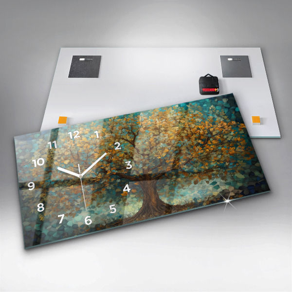 Horizontale Uhr mit motiv Mosaik-Baum
