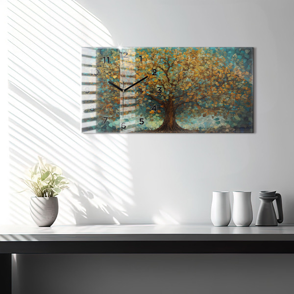 Horizontale Uhr mit motiv Mosaik-Baum