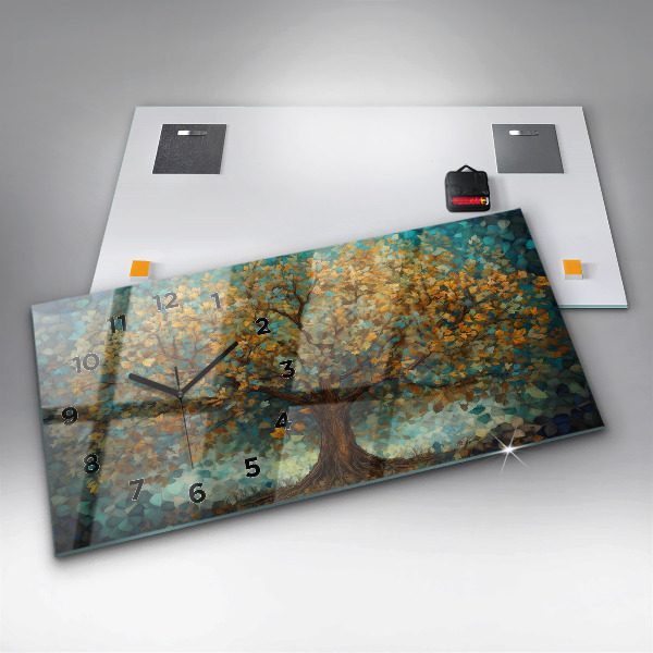 Horizontale Uhr mit motiv Mosaik-Baum